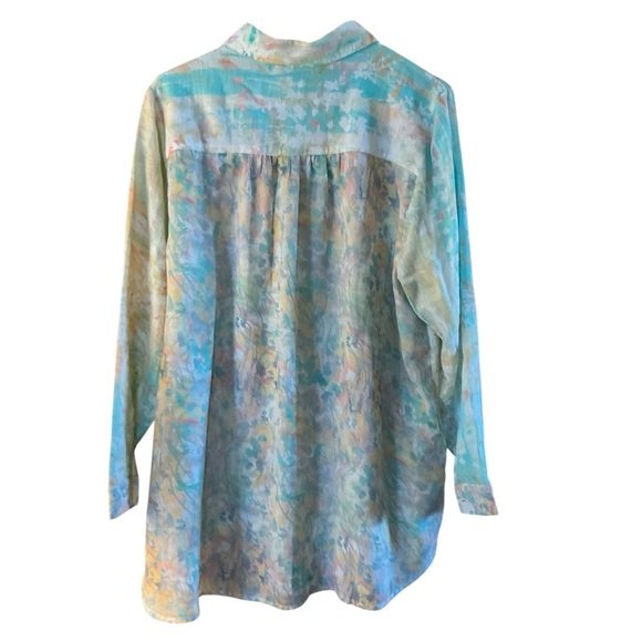 Soft Surroundings Ensoonce Abstract Floral Tunic Shirt 1X - Picture 7 of 8